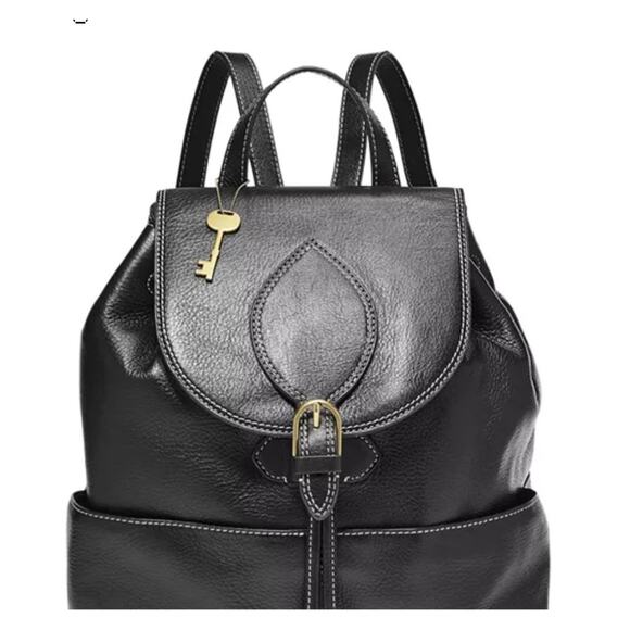 Fossil Luna Backpack Black Leather